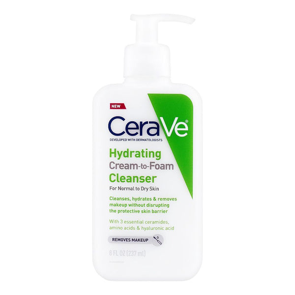 Cerave Hydrating Cream-to-Foam Cleanser For Normal to Dry/236ml