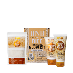 BNB Rice Extract Bright & Glow Kit ( Rice Face Wash + Rice Scrub + Rice Mask )