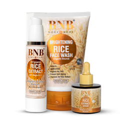 BNB Rice Glow Day Care Essentials (Rice Extract Facewash + Rice Extract Cream + Rice Extract Serum)