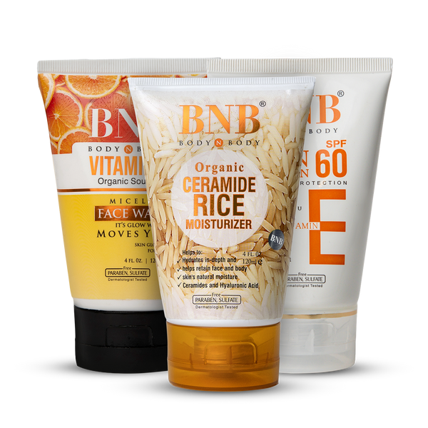 BNB Winter Glow Trio (Vitamin C Facewash + Vitamin E Spf + Rice Extract Moisturizer)